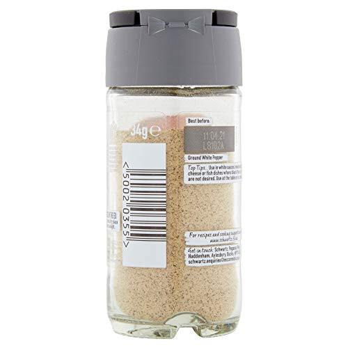 Schwartz Schwartz White Pepper Ground 34g, Bulk Pack of 6 1