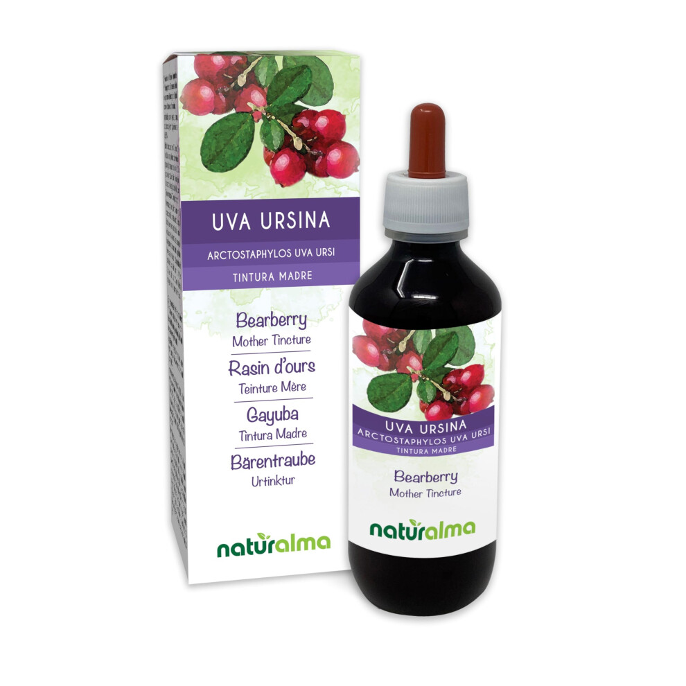 Naturalma Bearberry (Arctostaphylos Uva Ursi) Leaves Alcohol-Free Mother Tincture - Liquid Extract Drops 200 Ml - Food Supplement - Vegan
