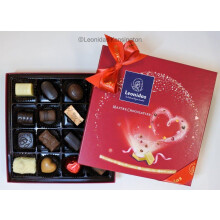 Leonidas Belgian Assorted Chocolate, Valentine Square Gift Box, 16 Pieces
