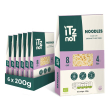 iTz noT jusT Noodles (Pack of 6, 200g Each) Ready Cooked, Shirataki, Moyu, Konjac Plant Fibre Pasta, Low Carb, & No Added Preservatives, Healthy,