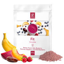GREENORA Vegan Smoothie with 100% Natural Freeze-Dried Fruit Powder. Banana Peach Date Blueberry Beetroot Raspberry. 300g
