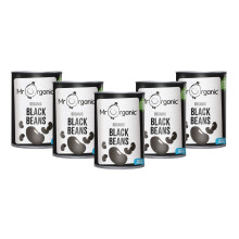 Mr Organic Black Beans ? case pack of 12 x 400g Tins ? Organic, No Added Salt or Sugar, BPA-Free Can, High in Protein & Fibre (Drained Weight 240g)