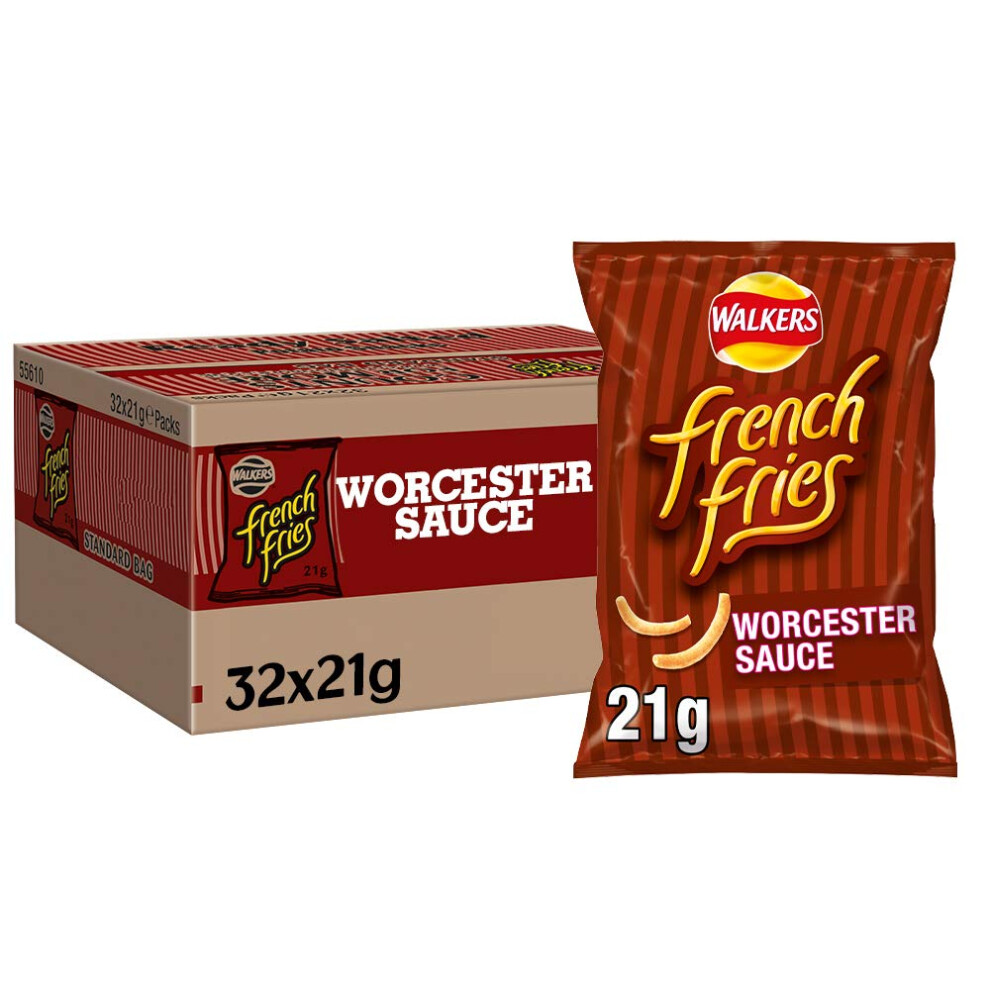 Walkers French Fries Worcester Sauce Snacks Crisps 21G