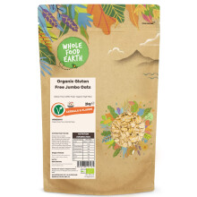 Wholefood Earth Organic Gluten Free Jumbo Oats ? 2 kg | GMO Free | Vegan | High Fibre | Certified Organic