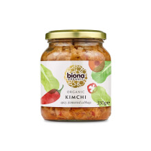 Biona Organic Kimchi 350 g, Pack of 6 - Fresh, Naturally Fermented Organic Vegetables - Napa and White Cabbage - With Spicy Chilli - Naturally Vegan -