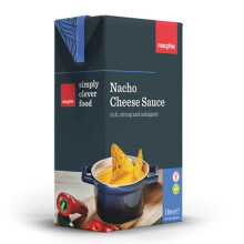 Cheezy Nacho Sauce 1L Restaurant Quality Sauce Ideal for Home use.Nacho Cheese Sauce 1L Cheese sauce made with Real Cheddar. Ideal for nachos, dirty