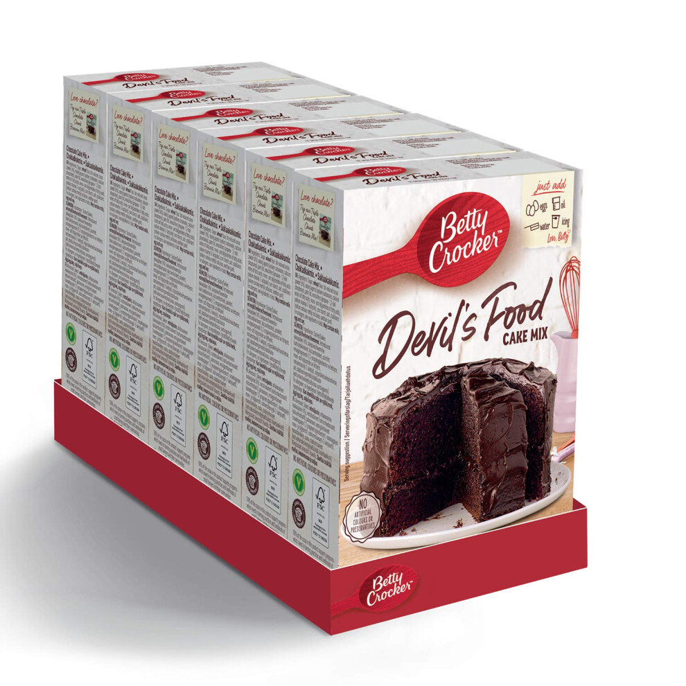 Devil's Food Chocolate Cake Mix 425G (Pack Of 6) Betty Crocker