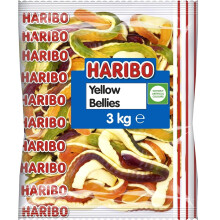 HARIBO Yellow Belly Giant Snakes, Yellow Bellies Bulk Sweets, 3 kg (Pack of 1)