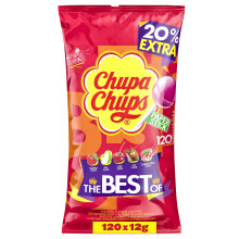 CHUPA CHUPS - The Best of Chupa Chups Lollipop Party Bag - 5 Flavours x 120 Lollies - Christmas Sweets, Stocking Stuffers