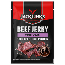 Jack Link's Beef Jerky, Teriyaki Flavour, Multipack of 12 x 25g Bags, High Protein Meat Snack, Made with Premium Beef