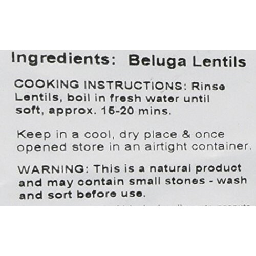 Suma Bagged Down Beluga Lentils 3 kg (Pack of 1) 1