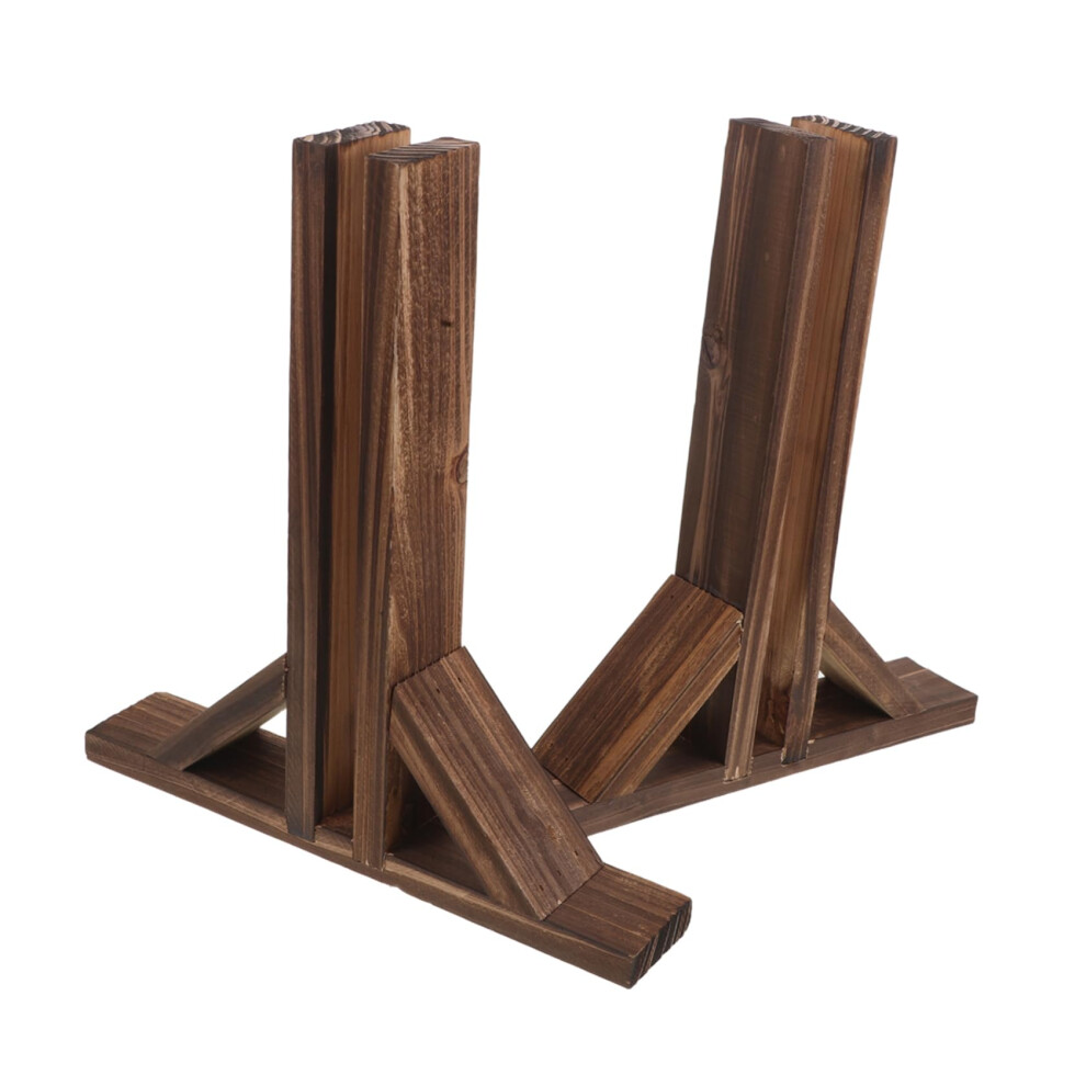 2Pcs Wood Fence Post Base With Garden Fence Bracket, Rustic Stand For Easy Diy Installation 9455672668675