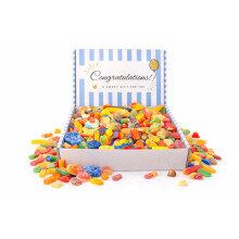 1kg Congratulations Sweet Hamper Gift Box ? Premium Pick n Mix Sweets with Personalised Message, Celebration Sweets Gift for Men, Women & Kids, New