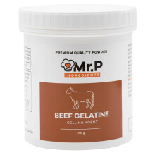 Mr.P Ingredients Beef Gelatine 500g 250 Bloom Powder Unflavoured Stabiliser Gelling Aerating Agent Instant Halal Gluten Free Non-GMO (Recyclable Pot)