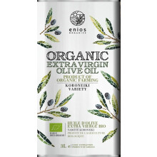 Enios 100% Greek (Kalamata) Organic Extra Virgin Olive Oil 3L. Harvest 2025. First Cold Pressed Ultra-Low Acidity 0.32% Rich in Polyphenols. Best