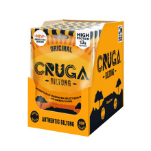 Cruga Original Beef Biltong Flavour 12 ? 25g Snack Packs ? High Protein Gluten Free Spicy Snack ? Low Sugar ? No Added MSG ? Ideal for Gym, Travel,