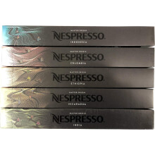 Nespresso OriginalLine Master Origin Variety Pack: Colombia, Ethiopia, India, Indonesia, Nicaragua, 50 Capsules - Not Compatible with Vertuolin