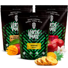 Verde Mate Green Fruity Yerba Mate Tea Set 3x500g - Mango & Maracuya, Ananas, Dragon, Brazilian