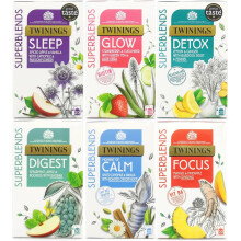 Twinings Superblends Sleep, Glow, Focus, Digest, Moment of Calm and Detox Tea Bags Bundle 6x20 Pack (120 envelopes)