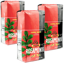 Rosamonte Yerba Mate Tea Traditional 3kg (3x1kg) - Maturation time is 12 months | Detox and energy drink