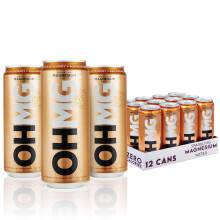 OHMG Sparkling Magnesium Water | 12 Cans x 330ml Flavoured Sparkling Water | Peach & Rosemary + Ashwagandha | Zero Calories, Sweeteners or Sugar |
