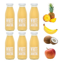 PRESSUICE White Smoothie 240 ml - 6 bottles pack - Fruit Smoothies Squash Apple Coconut Milk Pineapple Pineapple Banana - No added Sugar - Drink for