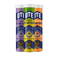 OTE Hydro Tabs - Electrolyte Tablets - Salt Tablets for Runners & Cyclists - Rehydration for Cycling, Running and Endurance Sport - Tubes of 20 (Mixed