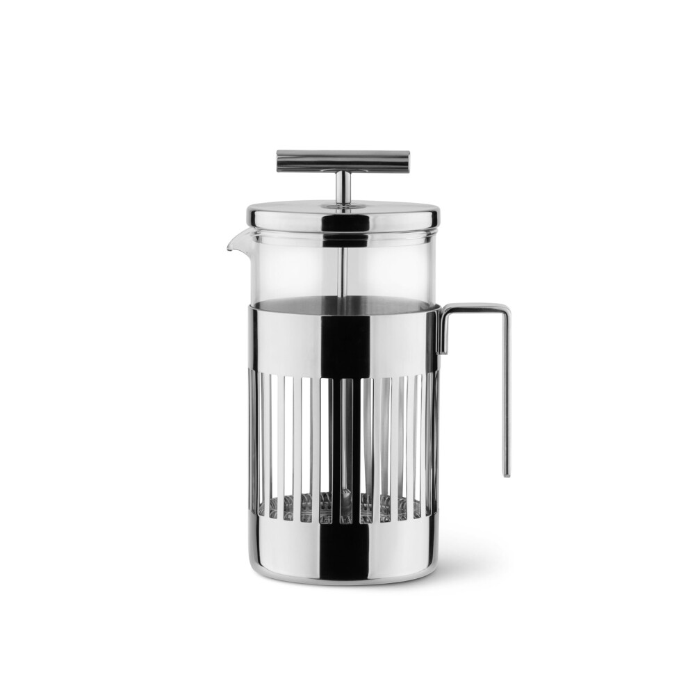 Alessi 9094/8 - Press Filter Coffee Maker Or Infuser In 18/10 Stainless Steel Mirror Polished And Heat Resistant Glass, 8 Cups