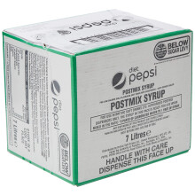 Pepsi Diet Cola Post Mix BIB Syrup for Dispensers - Makes 42 Litres Finished Product - 7 Litres