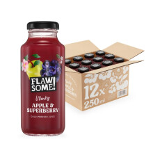 Flawsome! Apple & Superberry Juice ? No Added Sugar, 100% Cold-Pressed Pure Juice, Vegan Craft Juice ? No Sweeteners, Not from Concentrate (12x250ml)