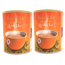 Royal Tea Sweetened Karak Chai Instant Tea Tub 400g (Pack of 2) ? Premium Natural