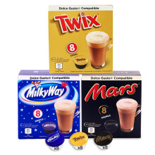 caff?luxe Twix, Mars, Milkyway Hot Chocolate Pods Bundle - Dolce Gusto Compatible Hot Chocolate Capsules - 8 Pods each of Twix, Mars, Milkyway, Pack
