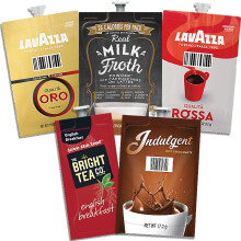 98 FLAVIA LAVAZZA ESSENTIAL SELECTION DRINKS SACHETS ORO. REAL MILK FROTH. ROSSA. ENGLISH BREAKFAST TEA. HOT CHOCOLATE