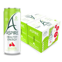 ASPIRE Healthy Energy Drink ? 12 x 330ml Cans ? Zero Calories & Zero Sugar ? Natural Plant Based Caffeine & Multivitamins- Vegan & Gluten Free