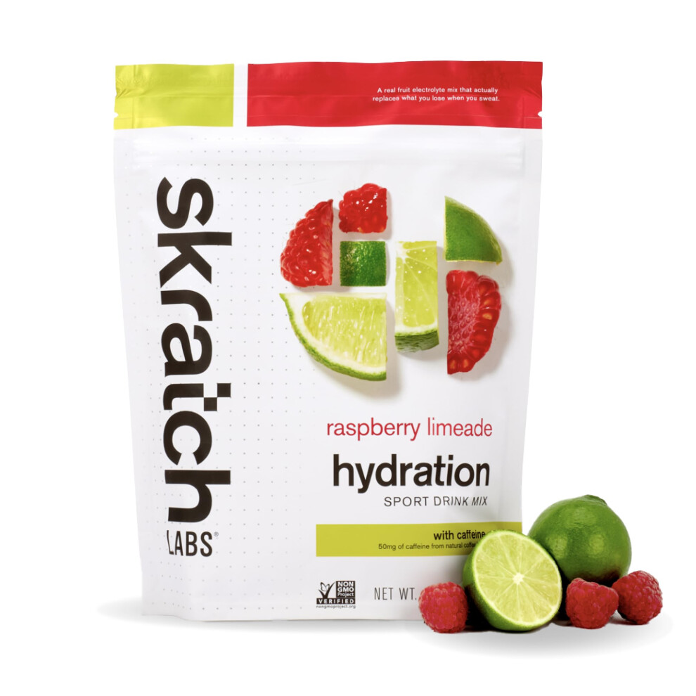 Skratch Labs Hydration Sport Drink Mix | Raspberry Limeade With Caffeine (15.5 Oz, 20 Servings) | Electrolyte Powder Developed Athletes And Sports