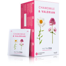 Nutra Tea Chamomile & Valerian Tea | Valerian Root Teabags For Sleep & Relaxation - Bedtime Tea & Sleep Teas For A Restful Night - 40 Individual
