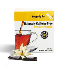 Dragonfly Rooibos Vanilla Tea Bags, Caffeine-Free Bourbon Flavoured Tea, Individually Packed Rooibos Tea Bags, 4-Pack Organic Dragonfly Tea, 160-Pcs
