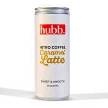 hubb Caramel Latte ? Nitro Cold Brew Coffee | Iced Coffee Drink (12 x 250ml Cans) | Specialty-Grade, Single-Origin Arabica | Sweet, Smooth Flavour