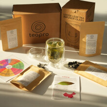 Oolong Tea Gift Set with Glass Infuser & Guide Booklet | Da Hong Pao, Milk Oolong, Lan Gui Ren & An?xi Ben Shan | Premium Tea Sampler for Wellness,