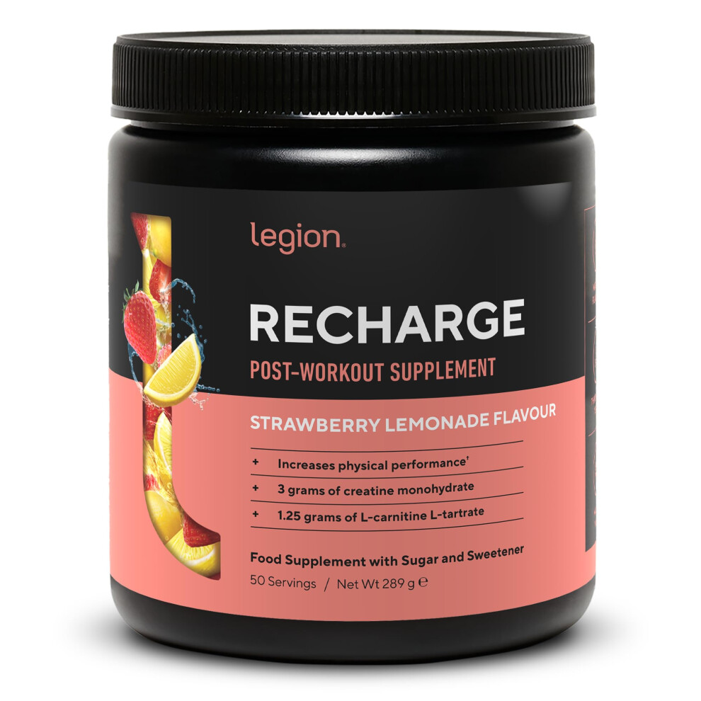 Legion Recharge Post Workout Drink - Micronized Creatine Monohydrate Natural Post Workout Recovery Drink - Muscle Builder & Recovery Booster Post