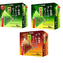 Geakv Itoen O~i Ocha Premium Japanese Green Tea, 3 Flavour Set - Matcha, Genmaicha, Hojicha - 50 Teabags Each