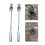 Weeding Tool with Long Handle, Ergonomic Grip, 4Tine Garden Weed Puller, 2pcs 13.78in 1