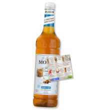 Monin Salted Caramel No Added Sugar Coffee Syrup Premium 1L for Cocktails and Coffee | Natural Flavours and Colourings | Vegetarian-Friendly | Less
