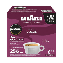 Lavazza A Modo Mio Lungo Dolce, 256 Coffee Capsules, with Aromatic Notes of Dried Fruits, for a Sweet Espresso, 100% Arabica, Intensity 6/13, Medium