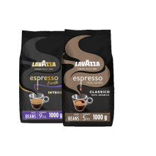 Lavazza, Intenso & Italiano Espresso, Coffee Beans, Ideal for Espresso Coffee Machines, 1kg x2
