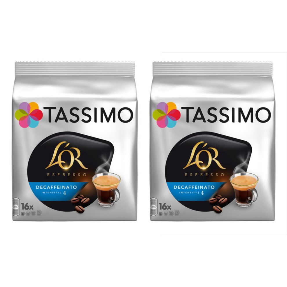 Tassimo 2 X Lor Espresso Decaffeinated Decaf Coffee 16 Discs/Servings (Total 32 Servings)