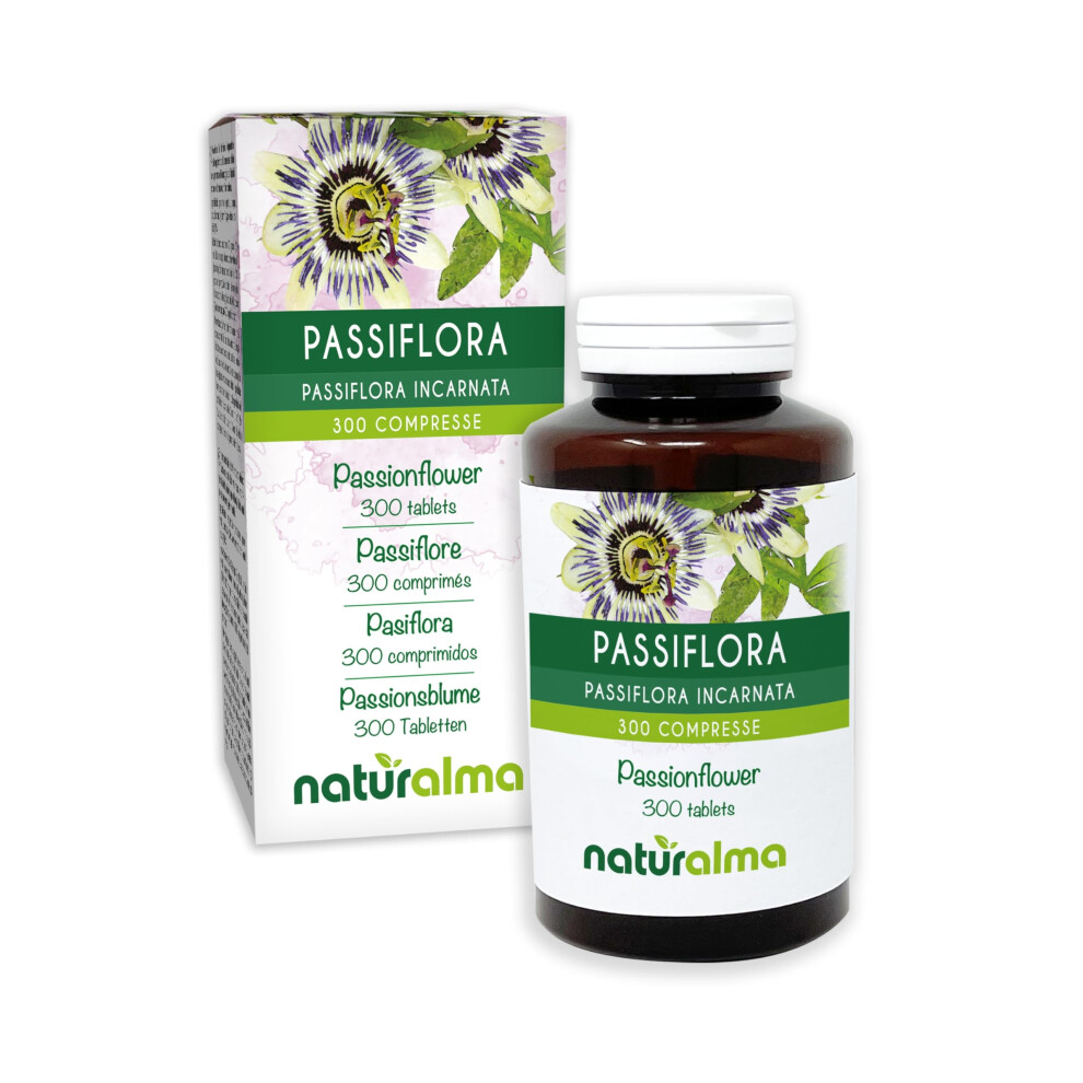 Naturalma Passionflower (Passiflora Incarnata) Herb With Flowers - 150 G - 300 Tablets - Food Supplement - Natural And Vegan