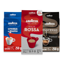 Lavazza Ground Coffee - Espresso Italiano, Rossa & Crema Gusto - 3 Pack