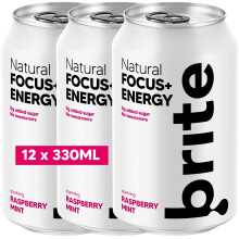 Brite Natural Focus. Energy Drink & Coffee Alternative for Productivity. Plant Based, Backed by Neuroscience. Low Calorie, Vegan, Gluten Free.