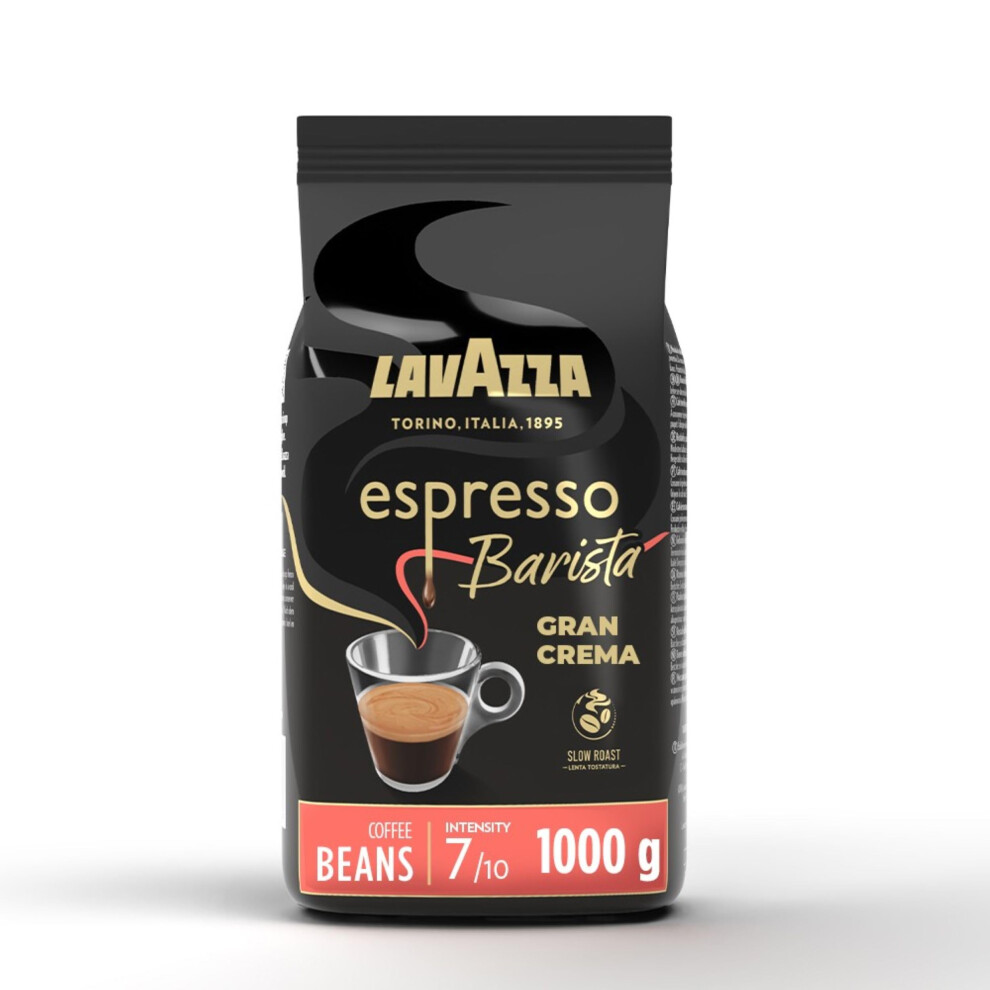 Lavazza Barista Gran Crema, Arabica And Robusta Drum Roast Coffee Beans, Pack Of 1Kg